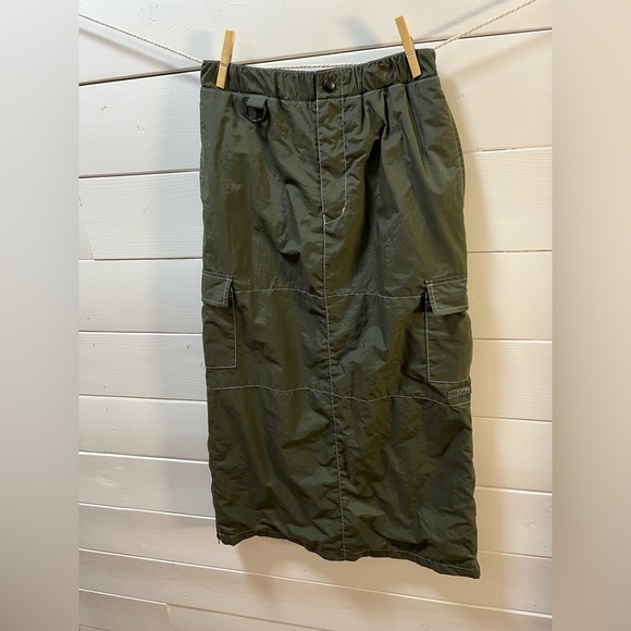 LES AILES DE LA MODE Olive Green Vintage Cargo Skirt - Size XS - Picture 4 of 8